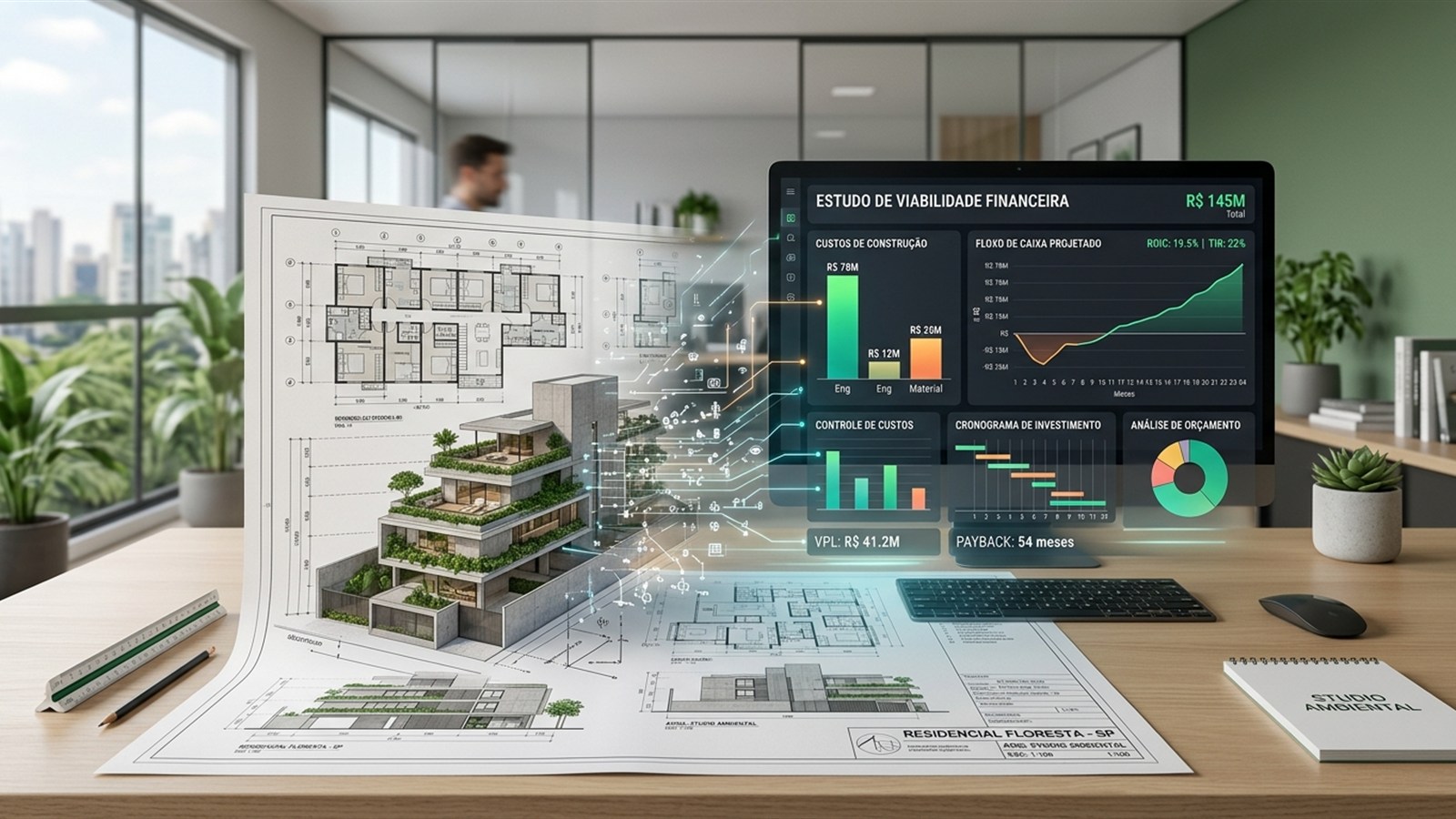 Cronograma financeiro da obra com previsao de desembolso por fase