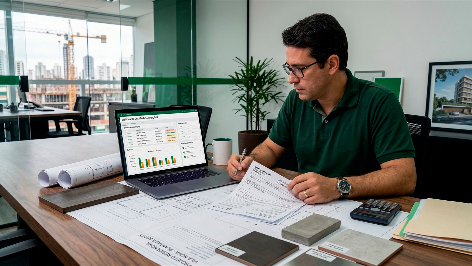 Fluxo de compras e aprovacoes com controle de solicitacoes e prazos